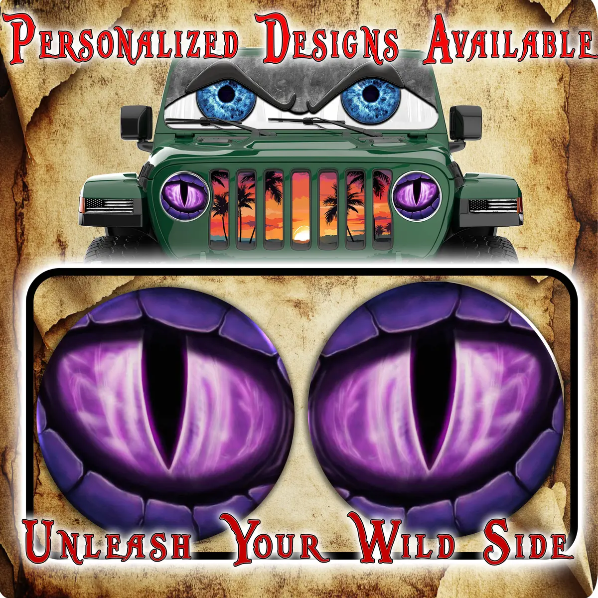 Purple Dragon For A Round Beast Headlight Decal 78 1