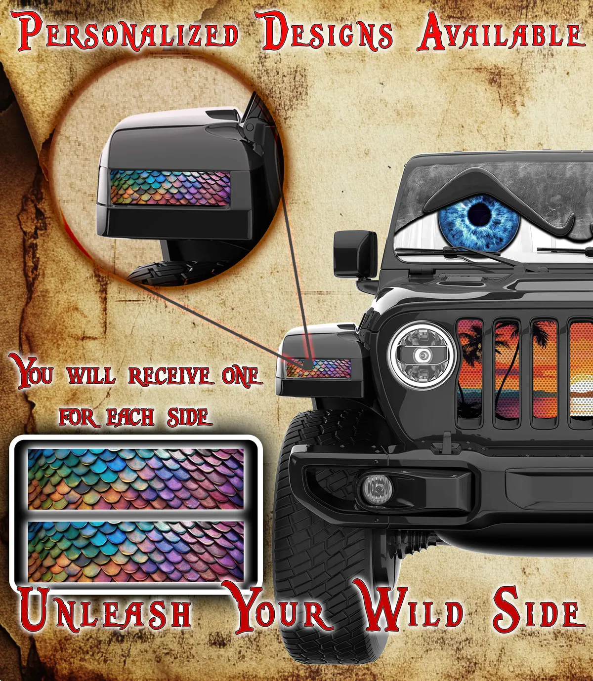 Dragon Scales Jl And Gladiator Turn Signal Decal. 79 1
