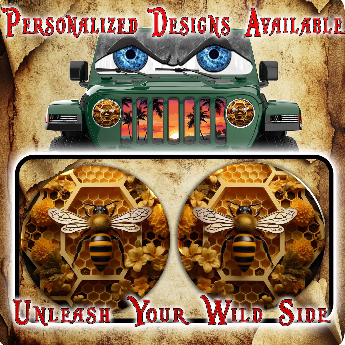 Bee Hive For A Round Beast Headlight Decal 79 1