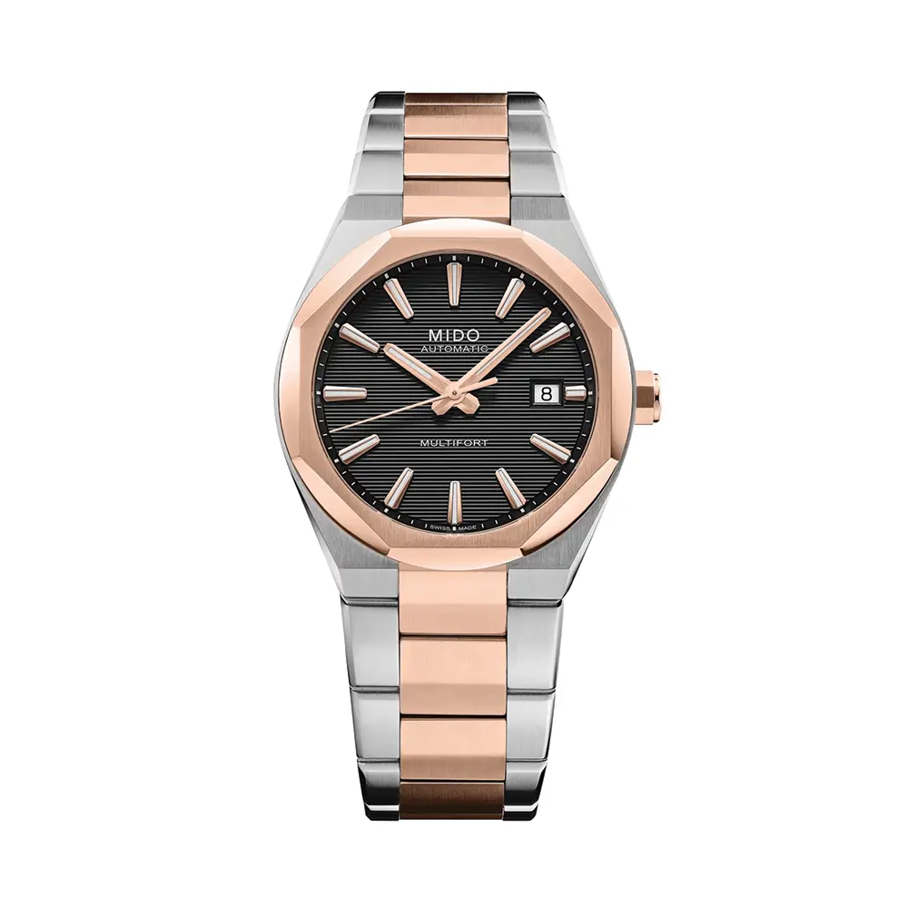 Multifort 8 One Crown Rose Gold Pvd Two-Tone 40Mm - Black On Bracelet 1