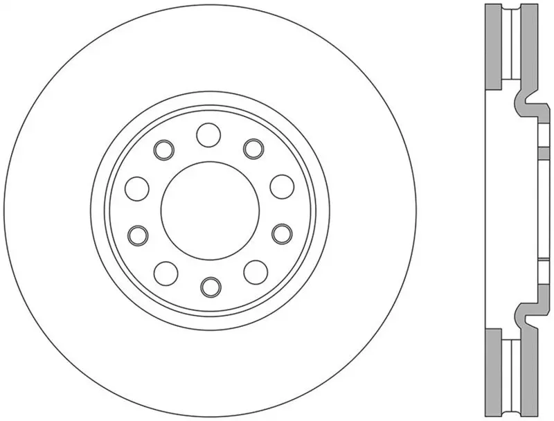 Stoptech Slotted & Drilled Front Left Brake Rotor — Performance Upgrade For 2013+ Dodge Dart 1