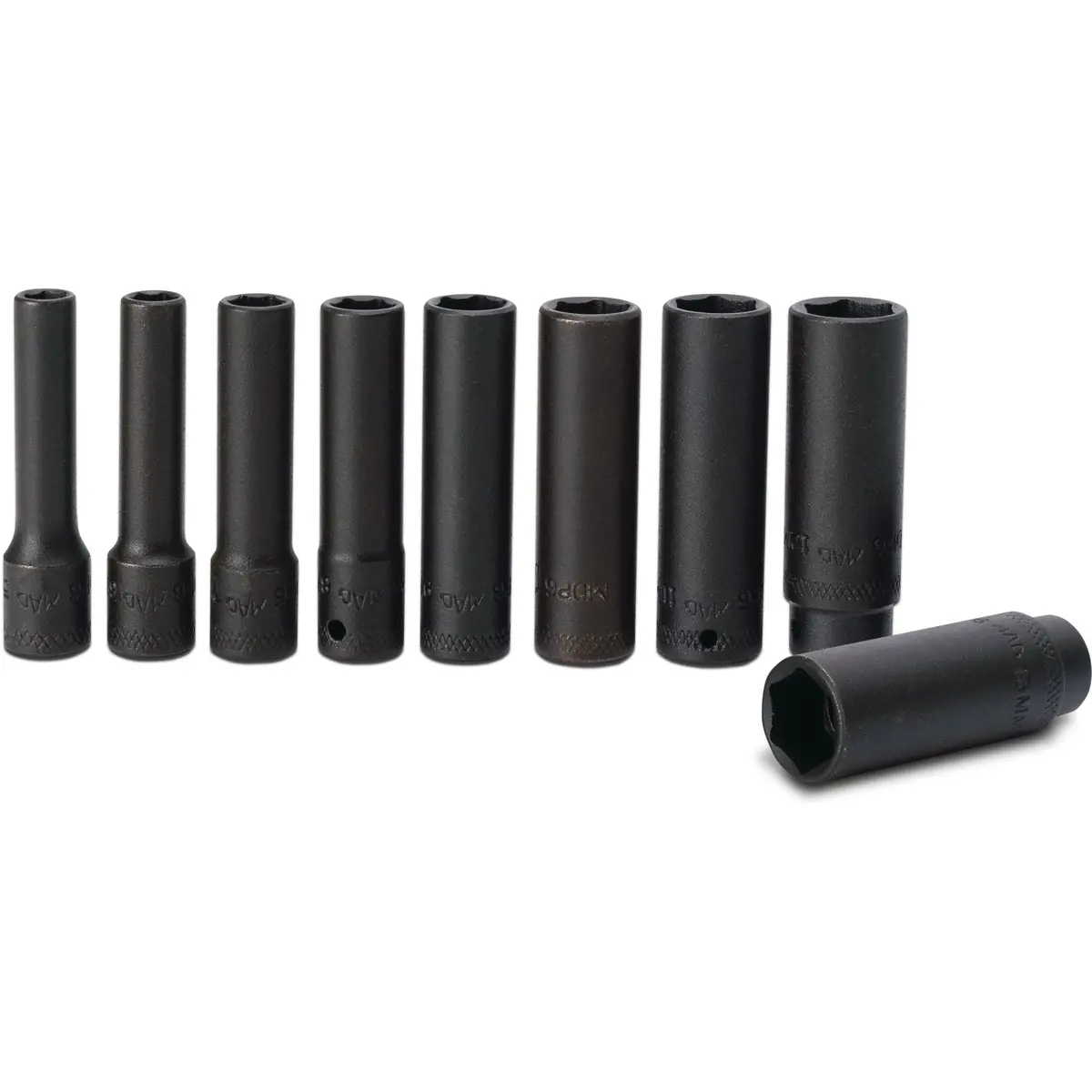 Socket Set, Deep Metric In Plastic Tray 1/4" Drive - 9-Pc. 1