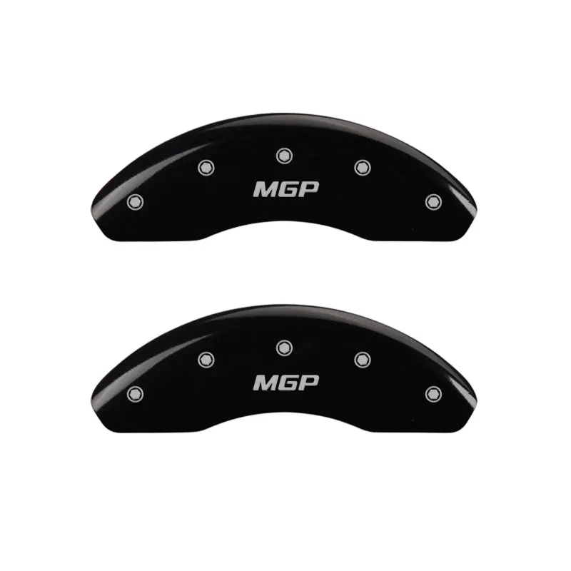 Mgp Engraved 4-Piston Brake Caliper Covers – Front & Rear, Black Finish With Silver Accent 1