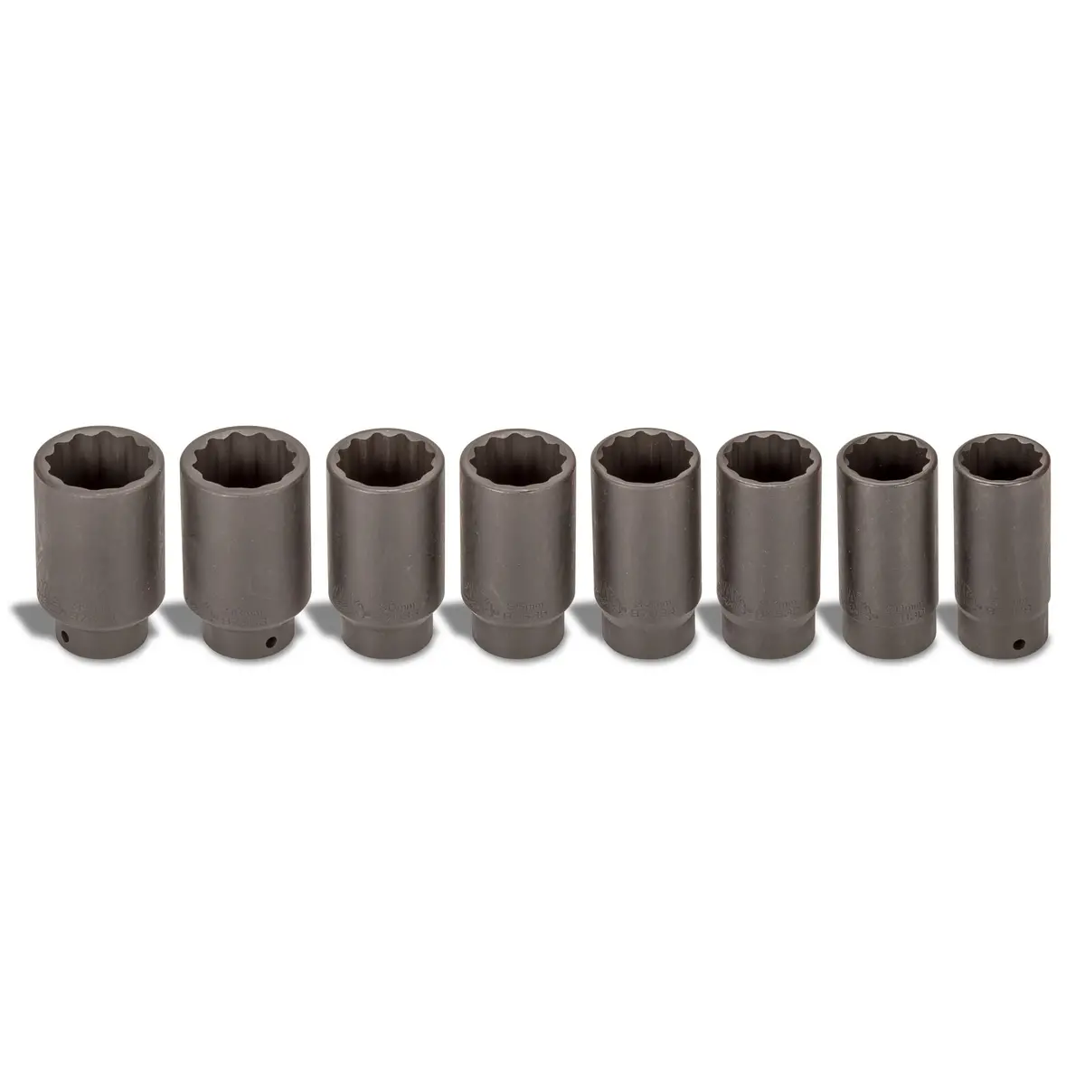 8-Pc. 1/2" Drive Axle Nut Socket Set - 12-Pt. 1