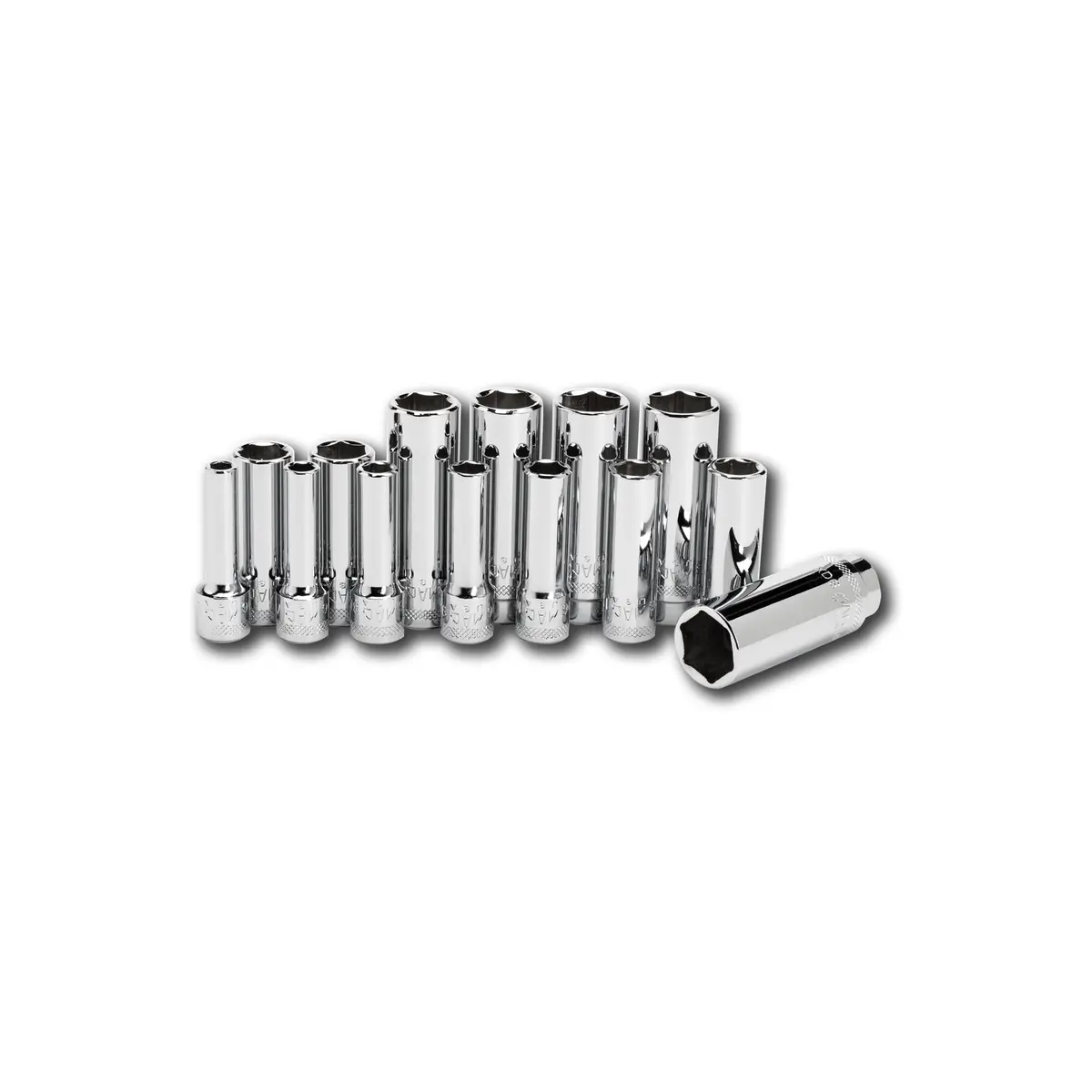 Socket Set, Deep Metric In Metal Tray 3/8" Drive - 14-Pc. 1