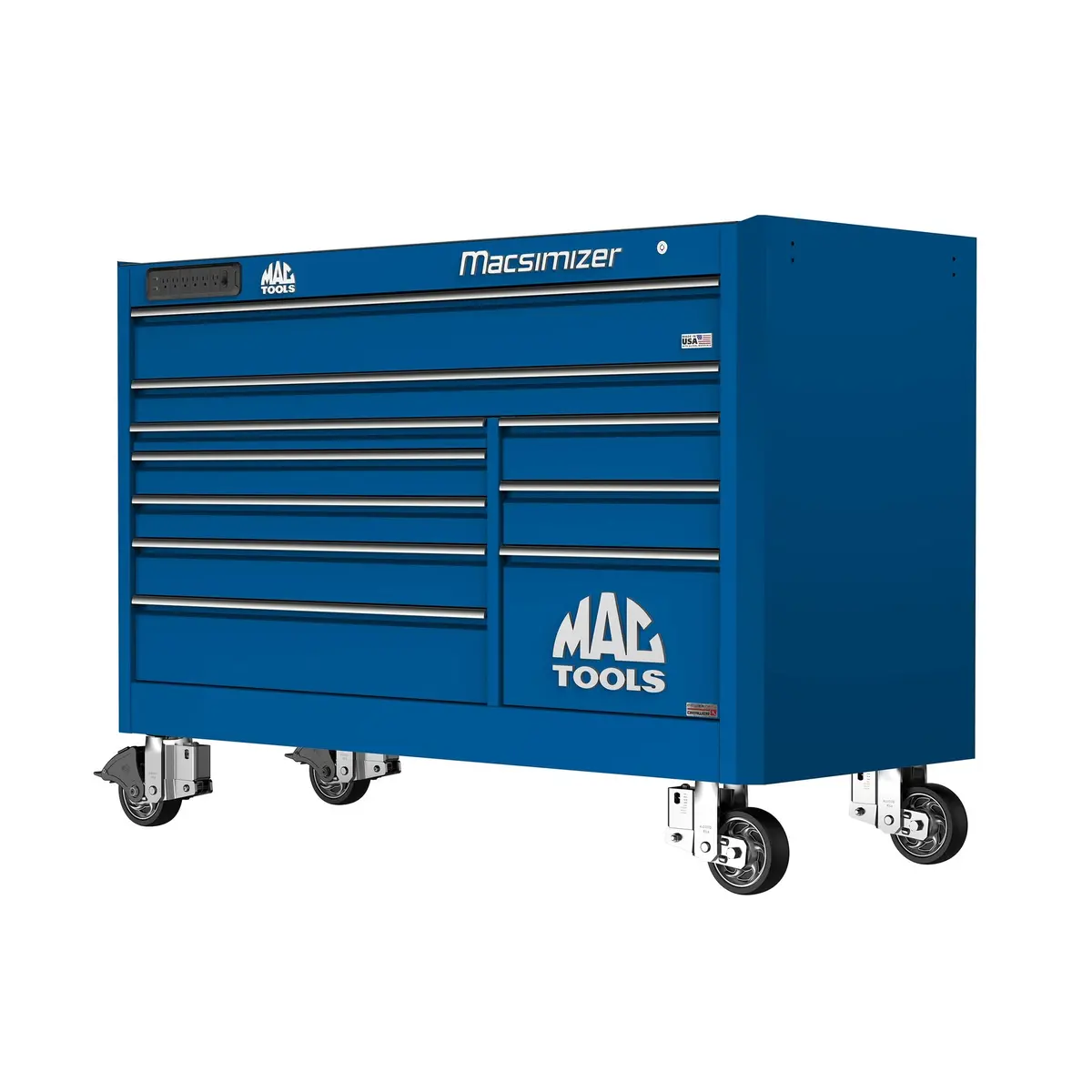 Macsimizer® Series 10-Drawer Workstation With Powertech™ Drawer - Sapphire Blue 1