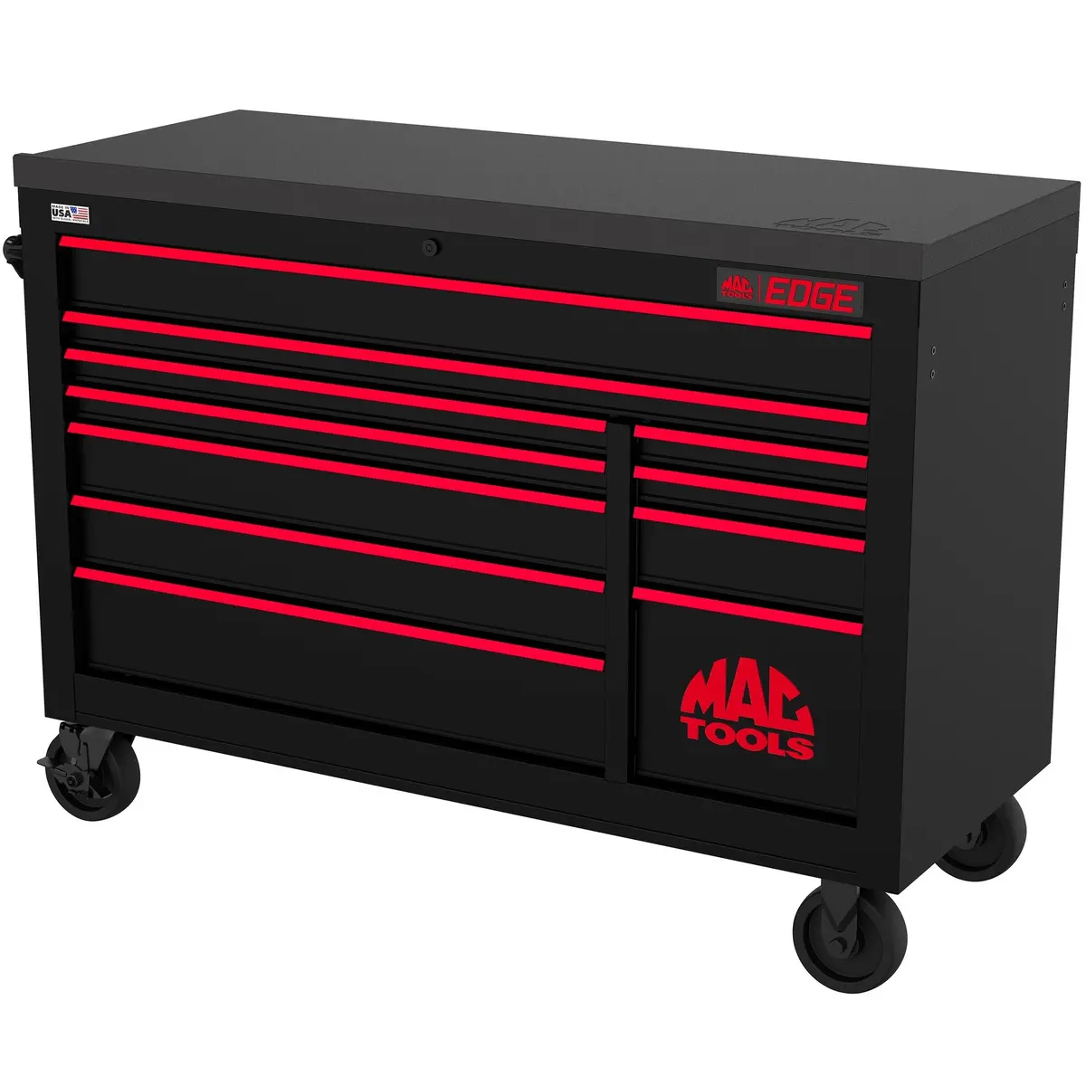 Edge™ 11-Drawer Workstation - Flat Black/Red Trim 1
