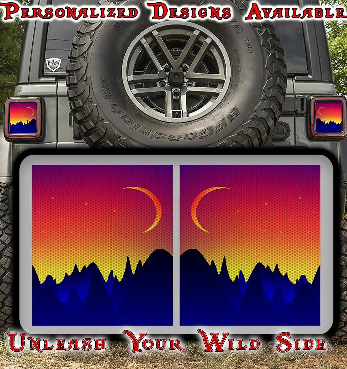 Sunset Mountain Taillight Cover Decal 84 1