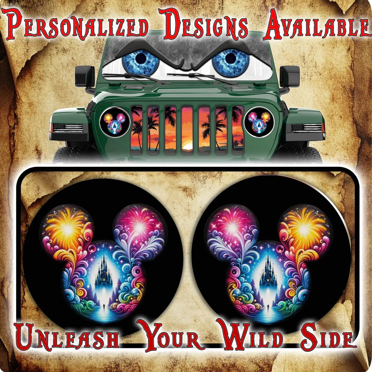 Mouse Ears Round Headlight Decals 84 1