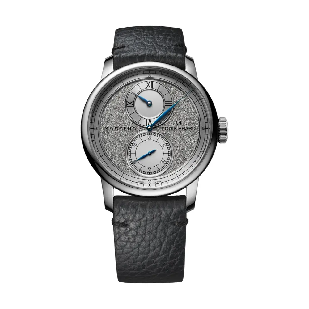 Le Regulateur Louis Erard X Massena Lab 42Mm - Silver On Leather Strap 1