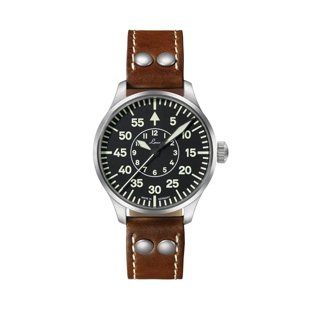 Pilot Watch Basic Aachen 39Mm - Black On Leather Strap 1