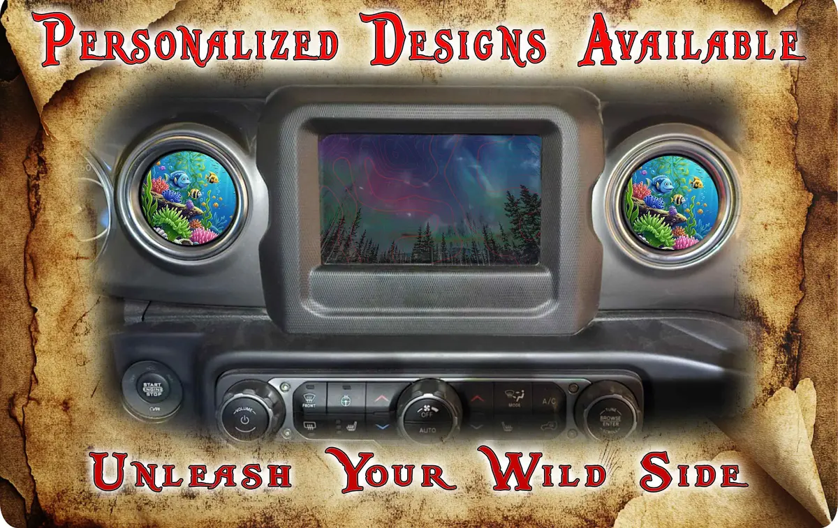 Ocean-themed steering wheel decal featuring vibrant reef life design - Image 3