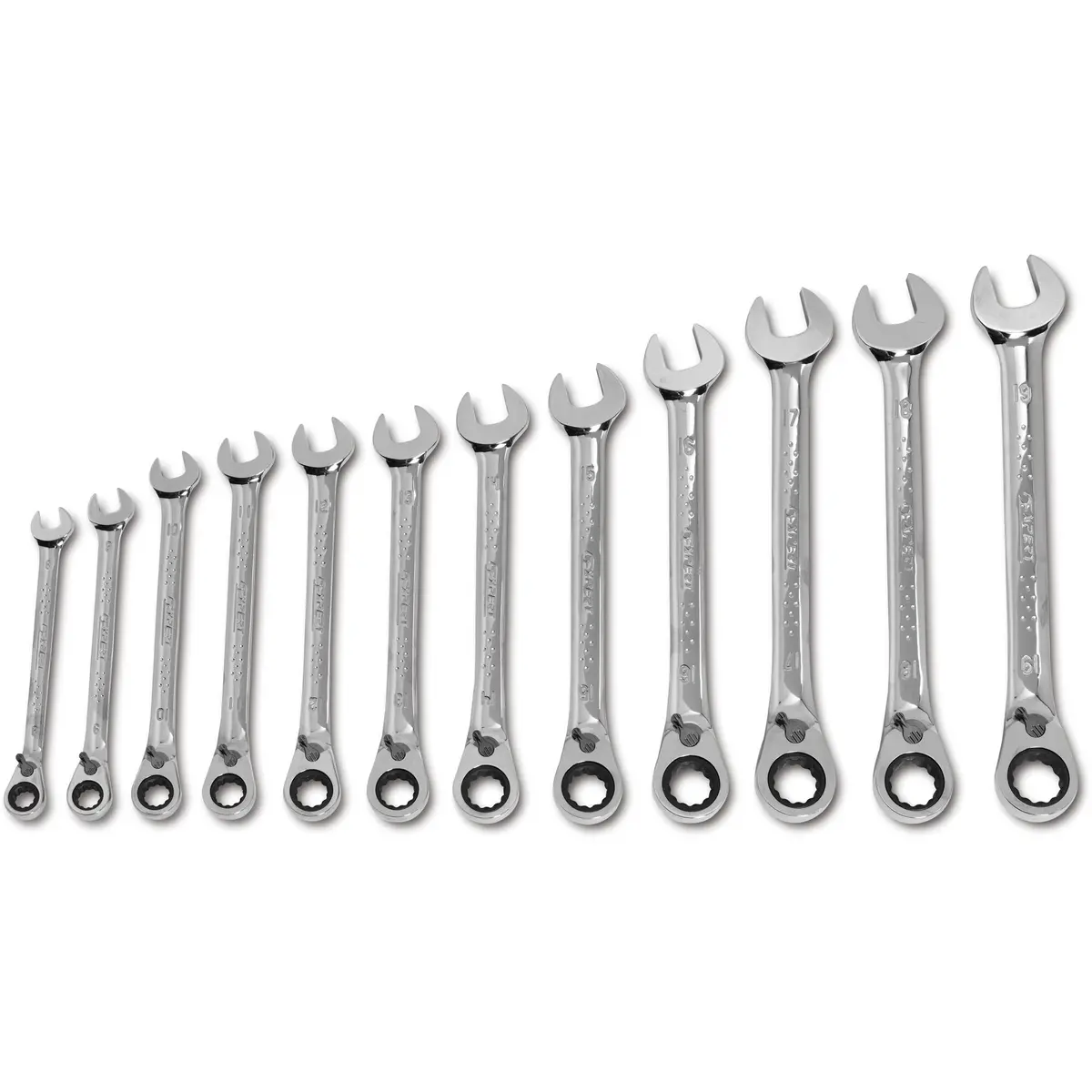 12-Pc. Metric Reversible Combination Ratcheting Wrench Set - 12-Pt. 1