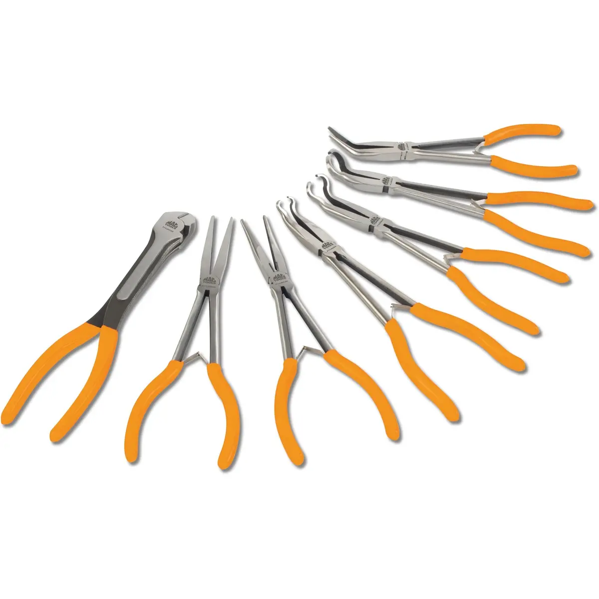 7-Pc. Combination Long-Reach Pliers Set - Orange 1
