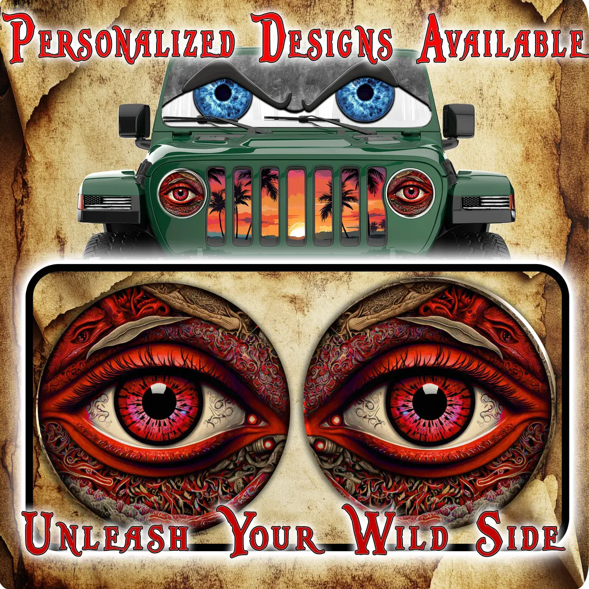 Real Eye Red Headlight Decals 88 1