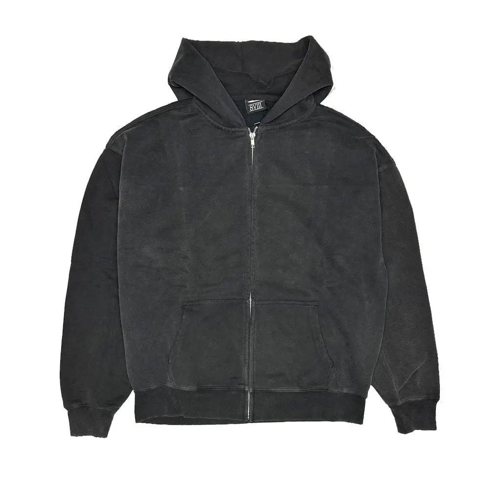 8Viii Eighty-8 Zip Hoodie - Washed Black 1