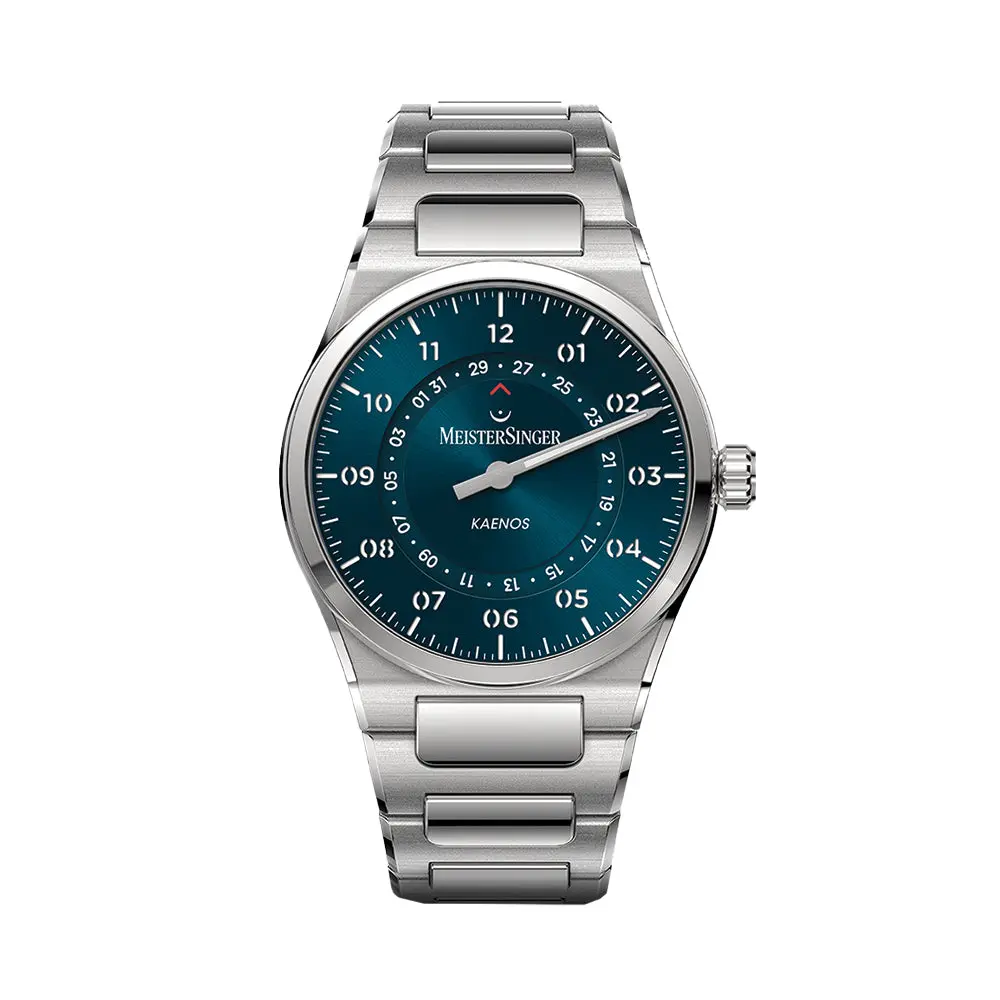Kaenos Open Date 40Mm - Petrol Blue On Bracelet 1