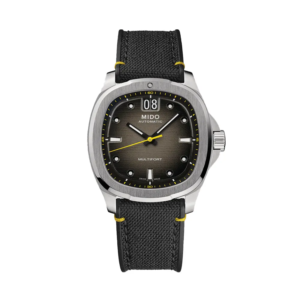 Multifort Tv Big Date 40Mm - Grey On Fabric Strap 1