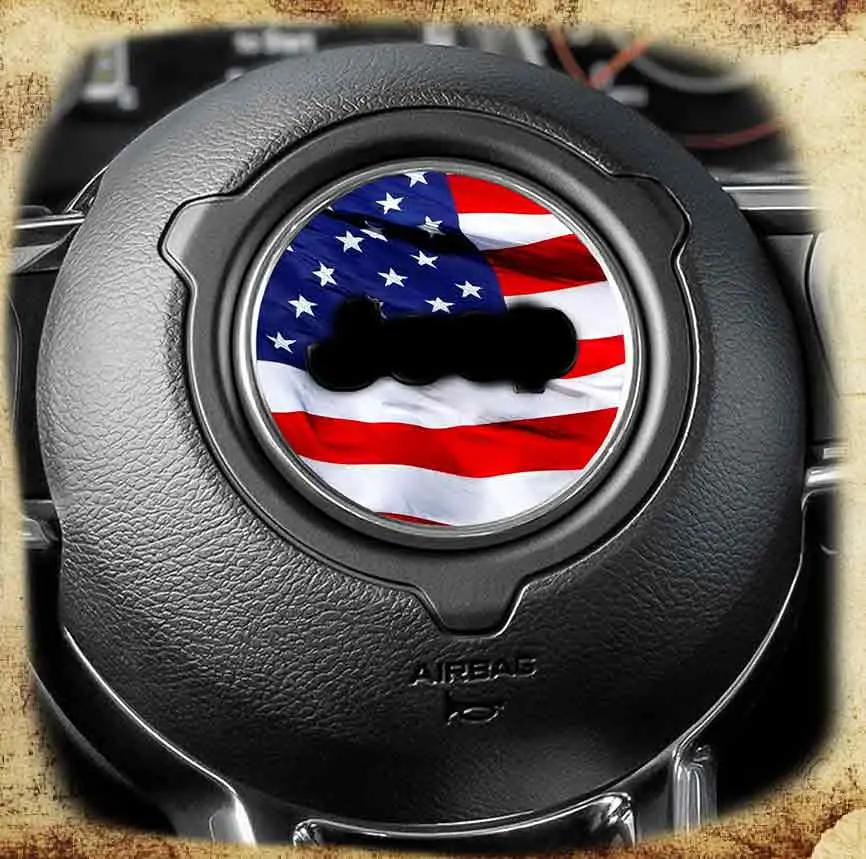 Patriotic Merica Steering Wheel Sticker – 213 Design