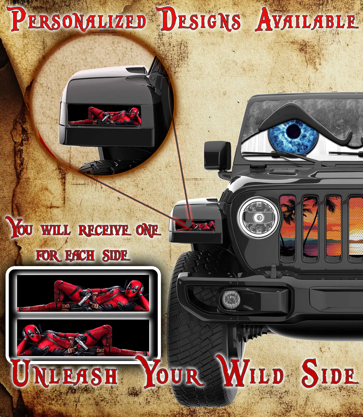 Deadpool Jl And Gladiator Turn Signal Decal 8 1