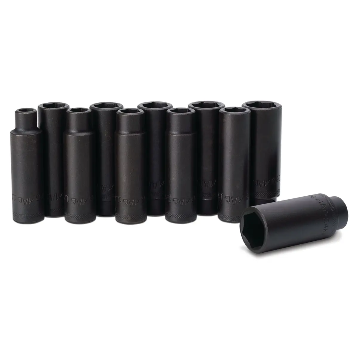 11-Pc. 1/2" Drive Metric Deep Impact Socket Set - 6-Pt. 1