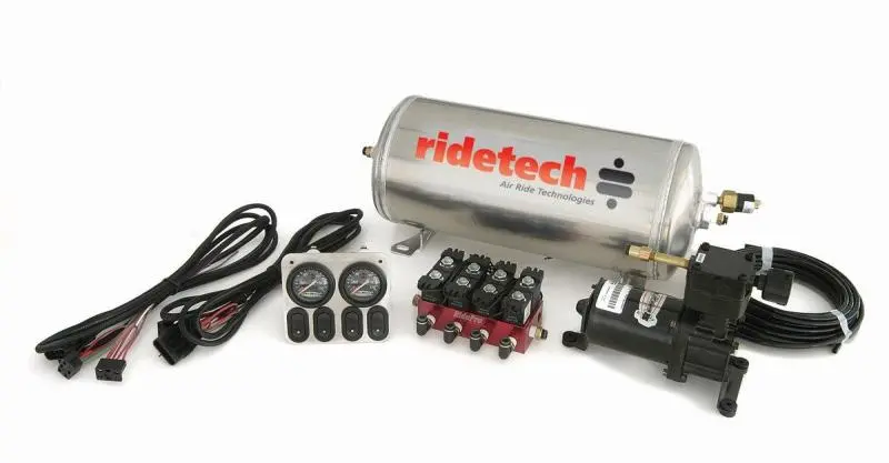 Ridetech Analog 4-Way Air Ride Compressor System – 3-Gallon Tank With Leveling Capability 1