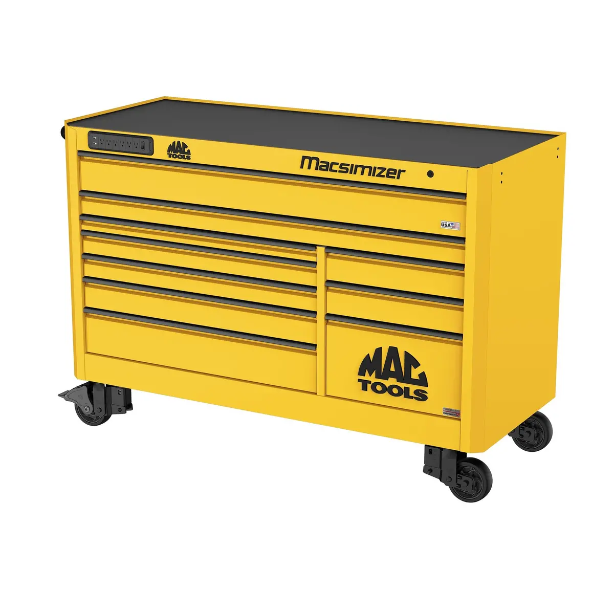 Macsimizer® Series 10-Drawer Workstation With Powertech™ Drawer - Sunburst Yellow 1