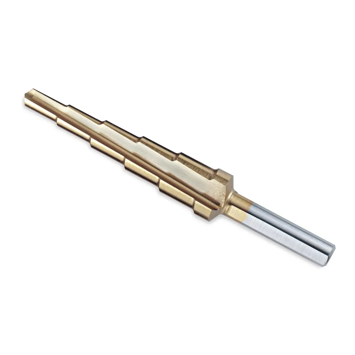 Titanium-Nitride Coated Stepped Drill Bit 3/16" - 1/2" (6 Steps) 1