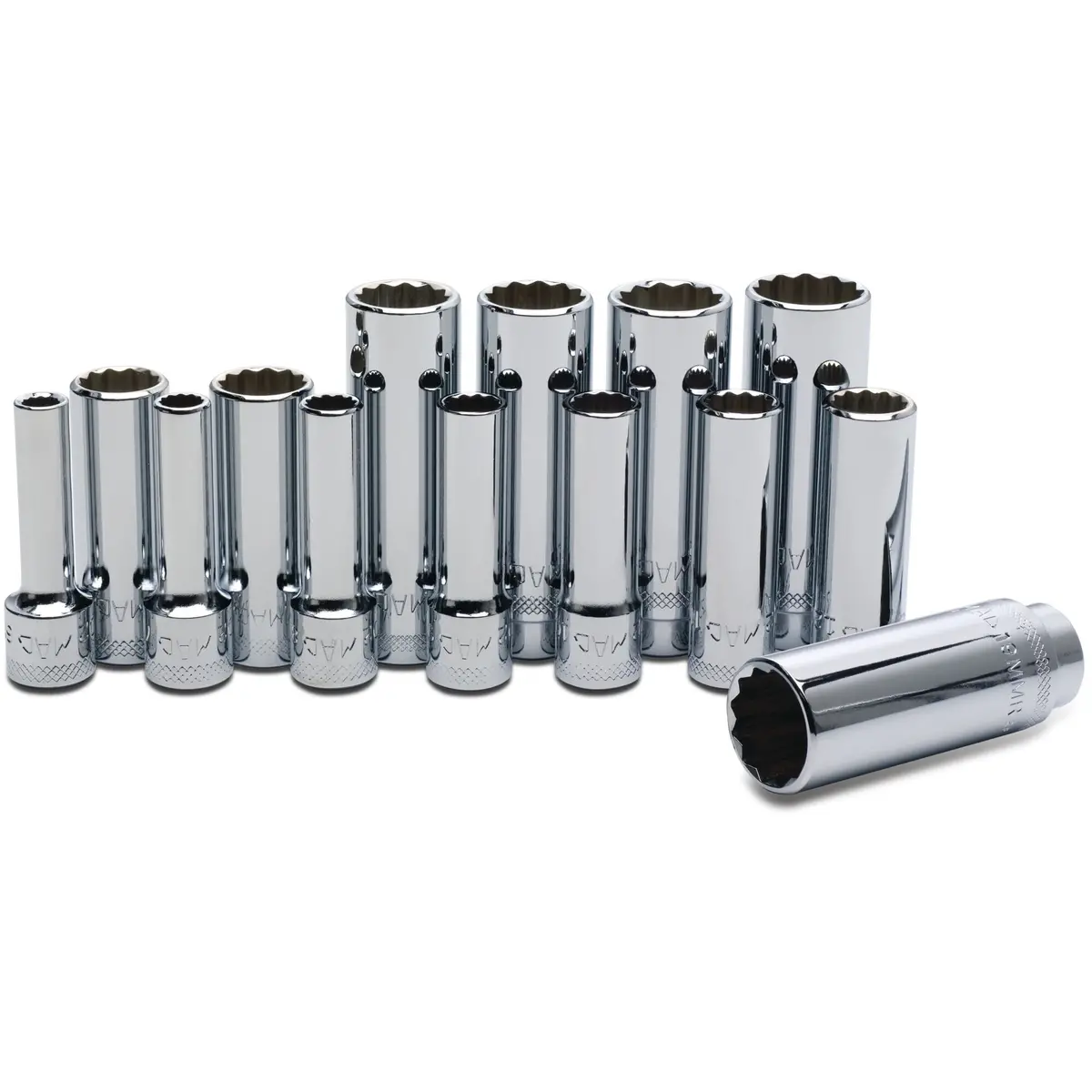 Socket Set, Deep Metric In Metal Tray 3/8" Drive - 14-Pc. 1