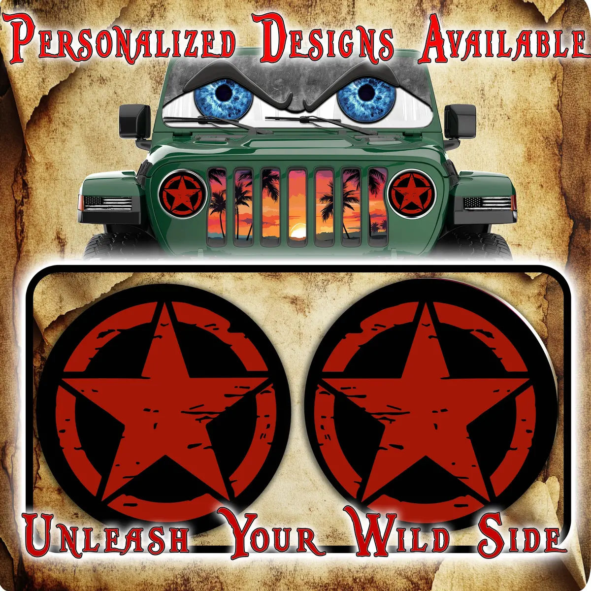 Oscar Mike Star Headlight Decals 92 1