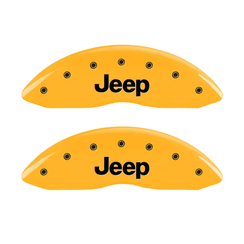 Mgp Engraved Yellow-Finish Caliper Covers – Front And Rear (4-Piece Set) For Jeep 1