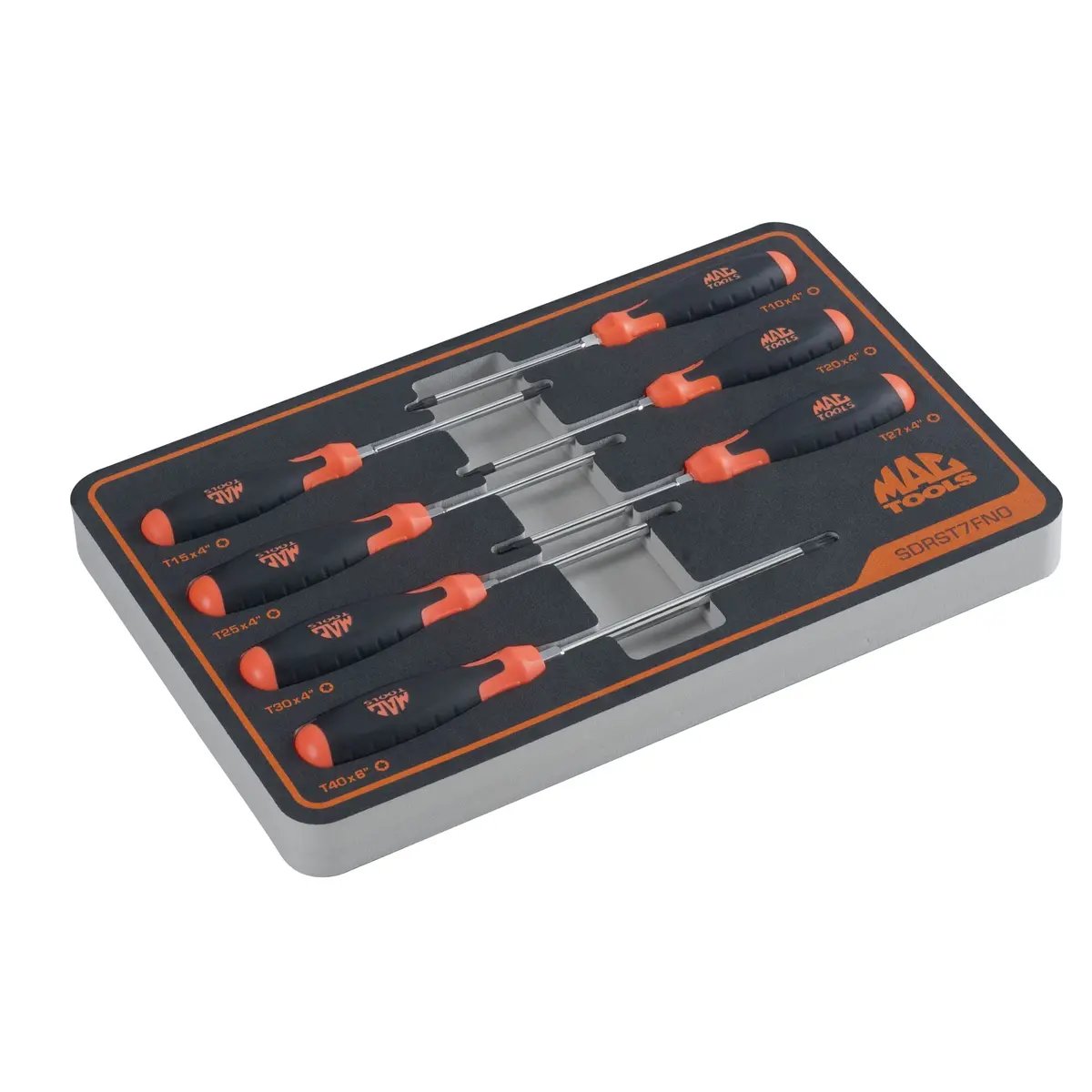 7-Pc. Torx® Screwdriver Set In Foam – Orange 1