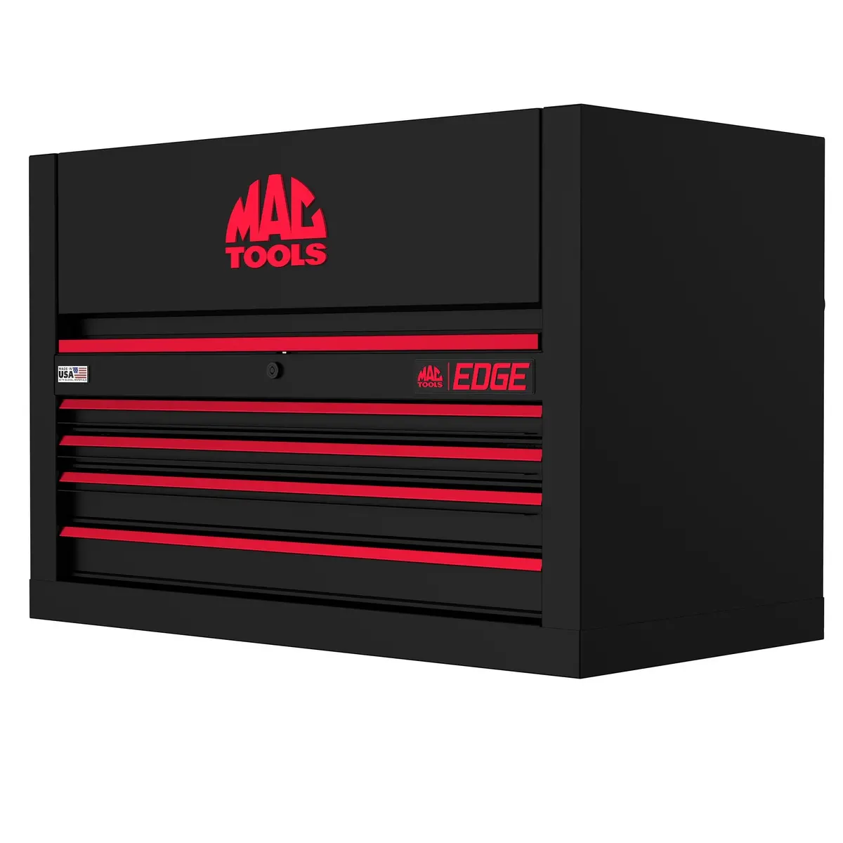 Edge™ 4-Drawer Top Chest For E4122 Workstation - Flat Black/Red Trim 1