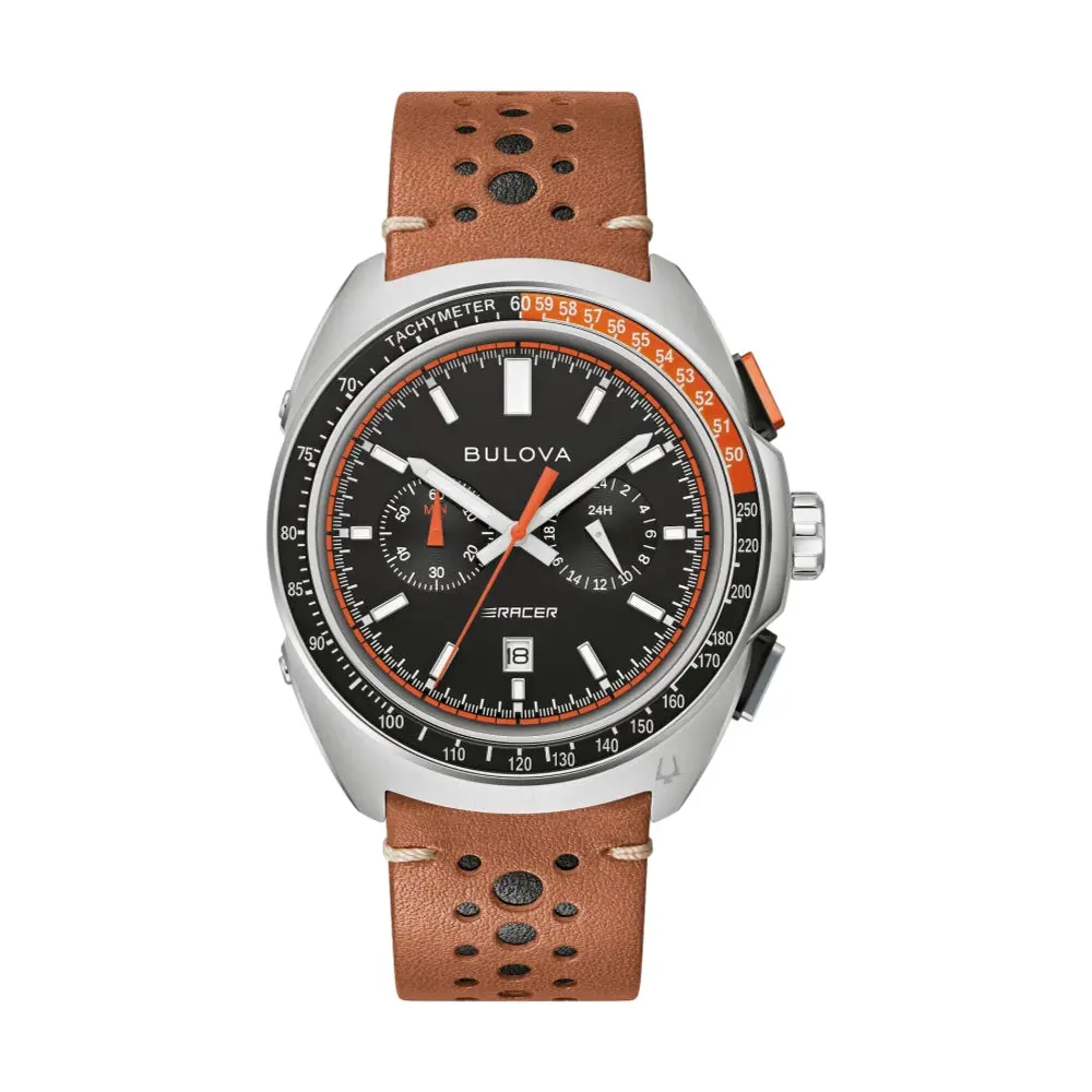Racer Chronograph 42Mm - Black On Leather Strap 1