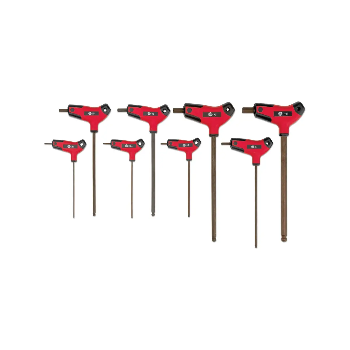8-Pc. Metric Bi-Material T-Handle Ball-End Hex Key Set 1