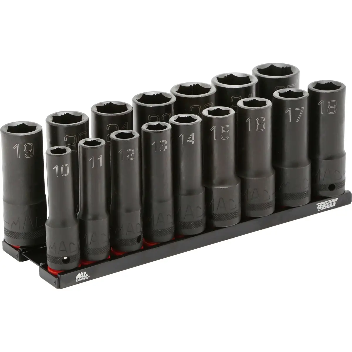 16-Pc. 1/2" Drive Metric Deep Impact Socket Set - 6-Pt. 1