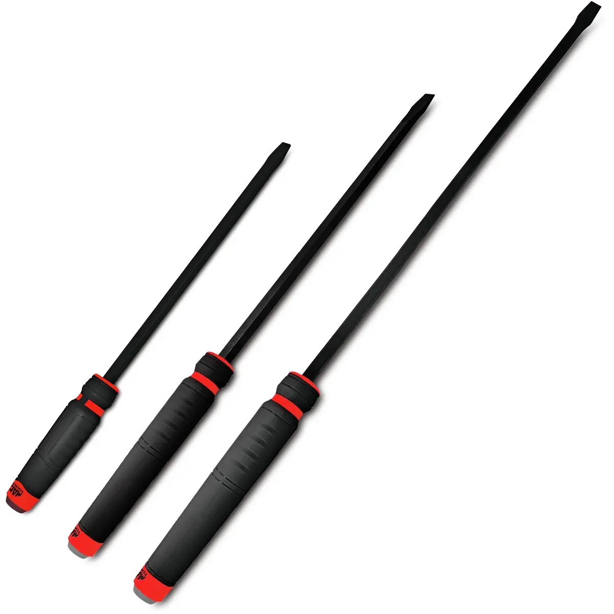 3-Pc. Comfort-Handle Straight Head Pry Bar Set - Red 1