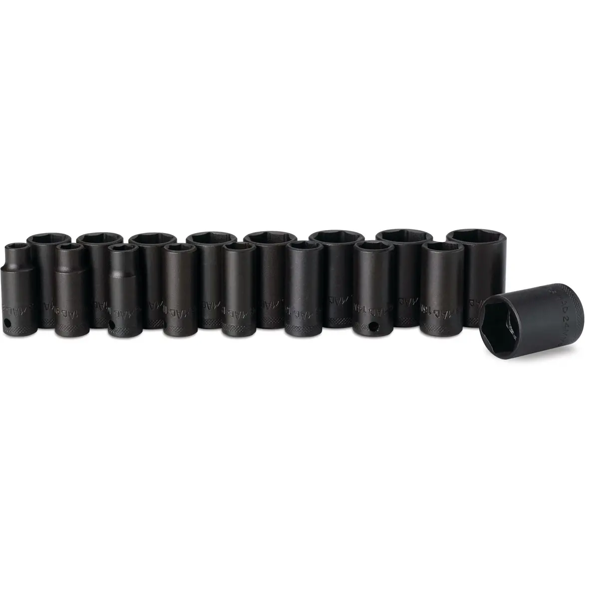 17-Pc. Metric Intermediate Impact Socket Set - 6-Pt. 1