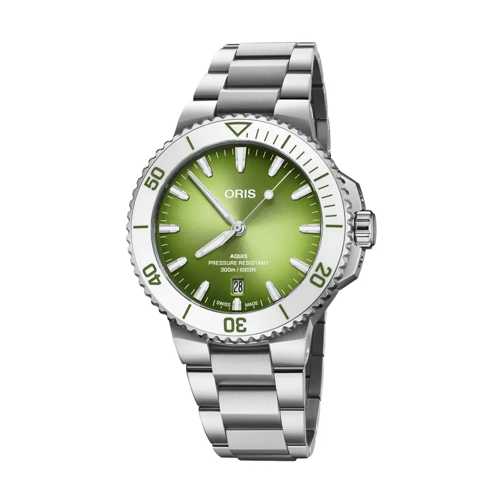 Aquis Date Taste Of Summer 41.5Mm -  Green On Bracelet 1