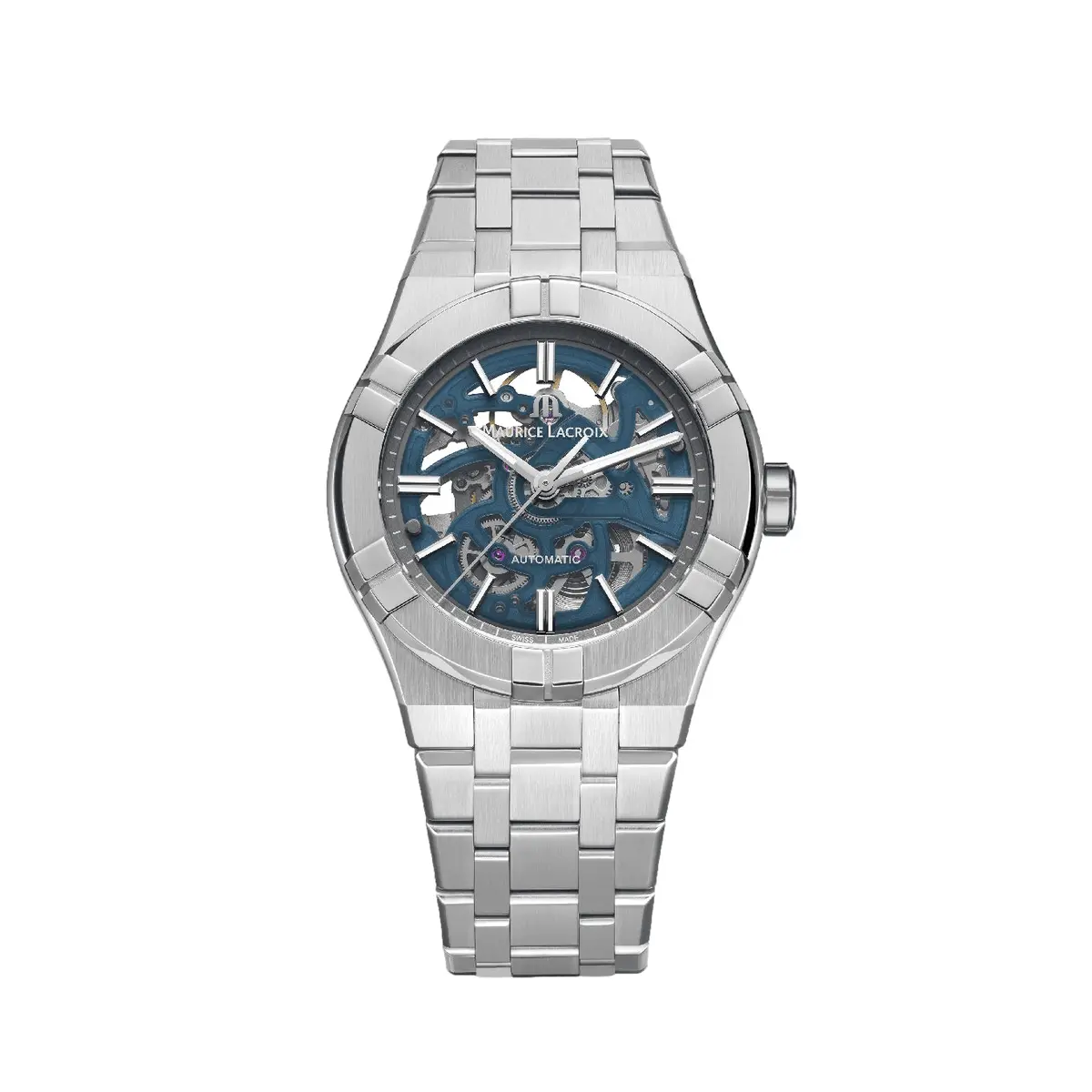 Aikon Automatic Skeleton 39Mm - Blue On Bracelet 1