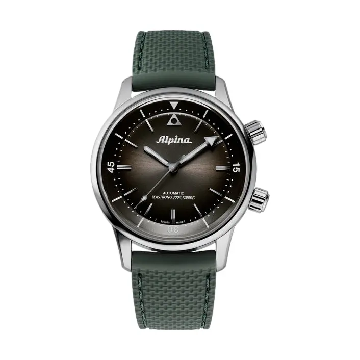 Seastrong Diver 300 Heritage 42Mm - Black On Rubber Strap 1
