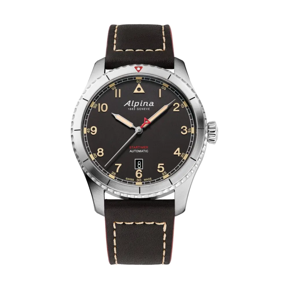 Startimer Pilot Automatic 41Mm - Black On Leather Strap 1