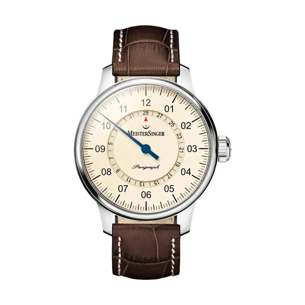 Perigraph 43Mm - Ivory On Leather Strap 1
