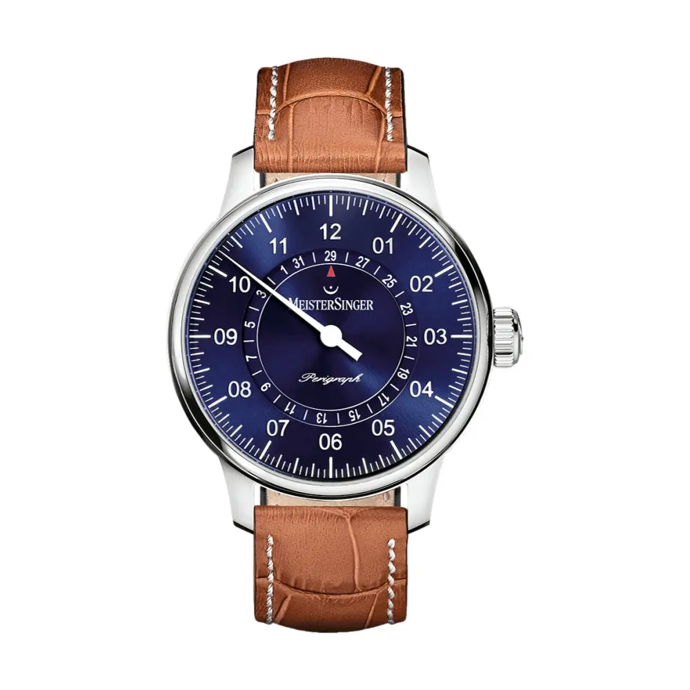Perigraph 43Mm - Sunburst Blue On Leather Strap 1