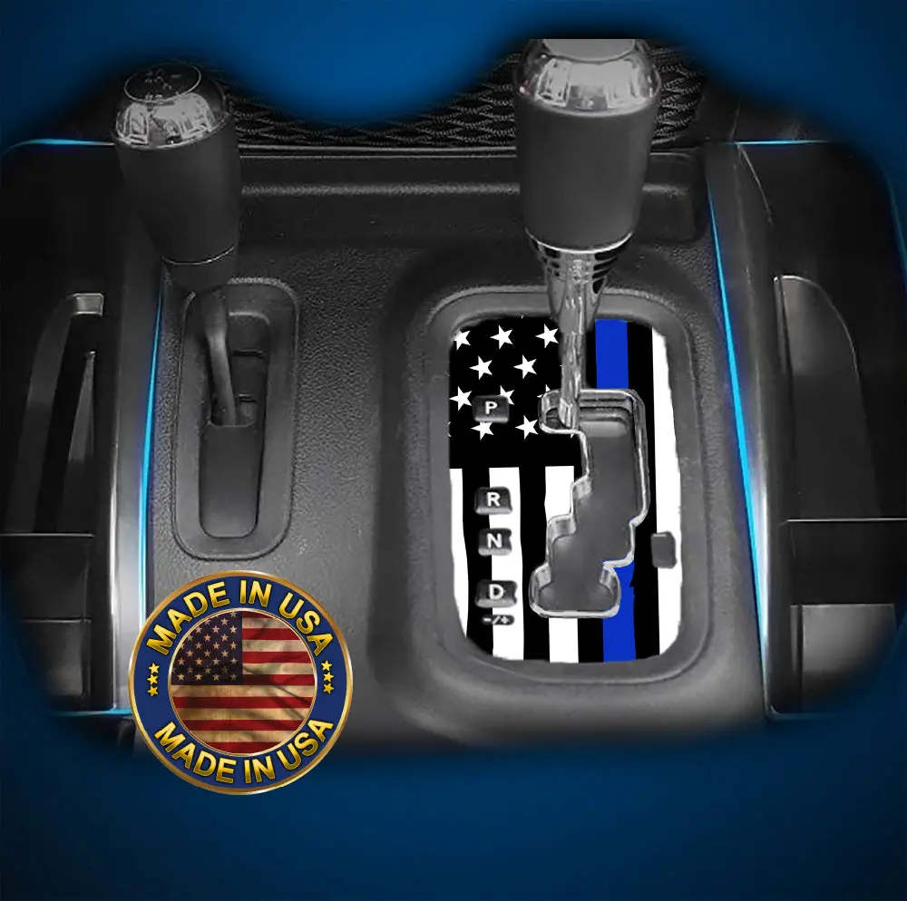 American Flag Police And White Jk Shifter Decal 1