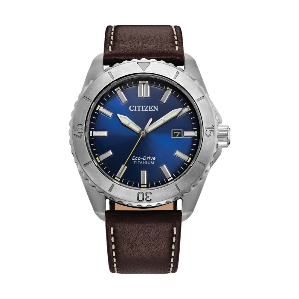 Brycen Super Titanium 41Mm - Blue On Leather Strap 1