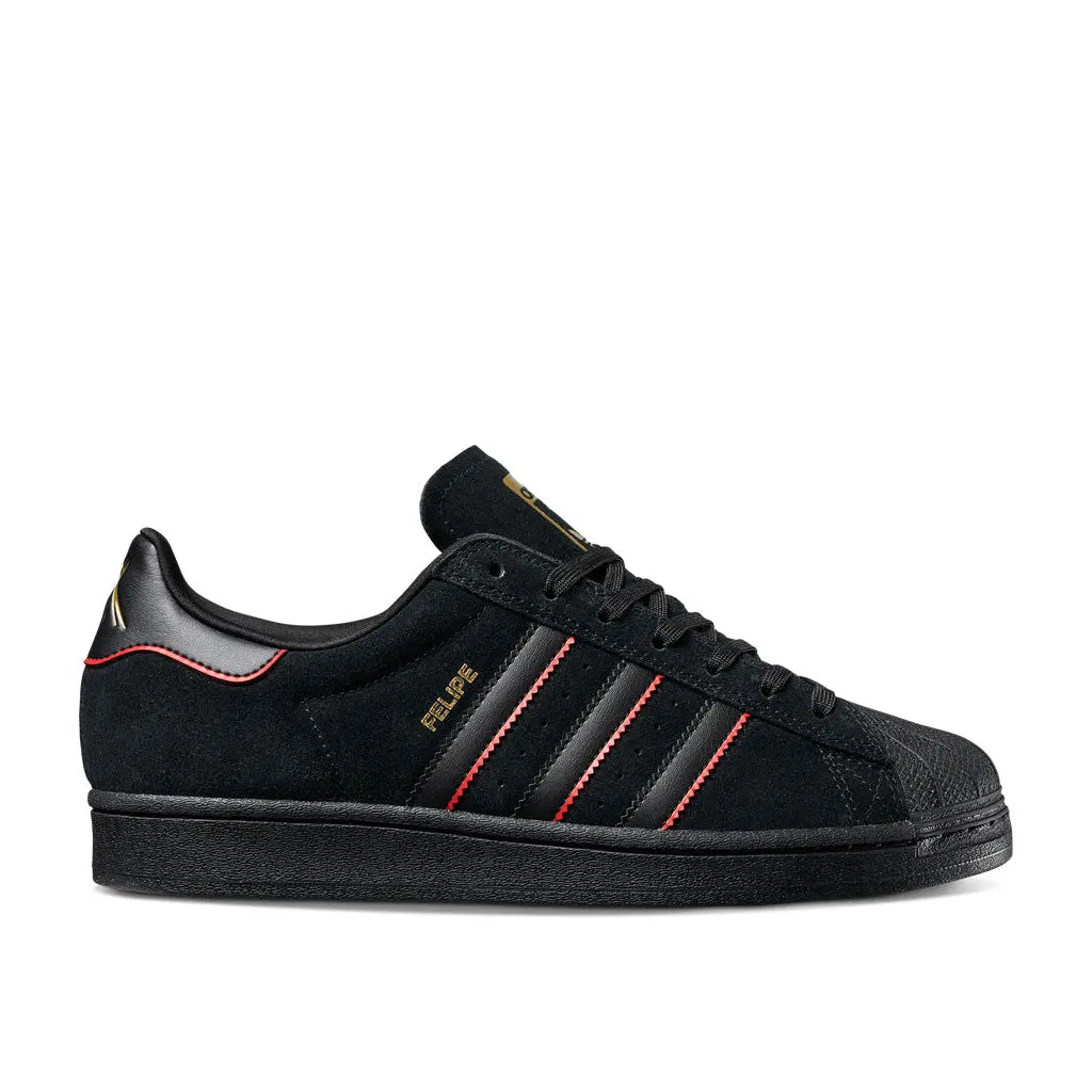 Adidas X Felipe Gustavo Superstar Adv - Black/Scarlet/Gold 1