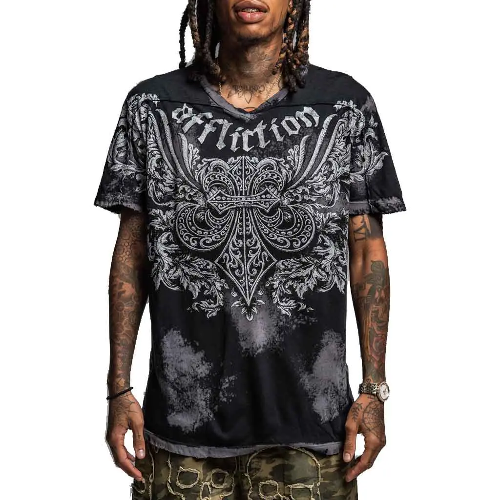 Affliction Environment S/S Tee - Black Brush Wash 1