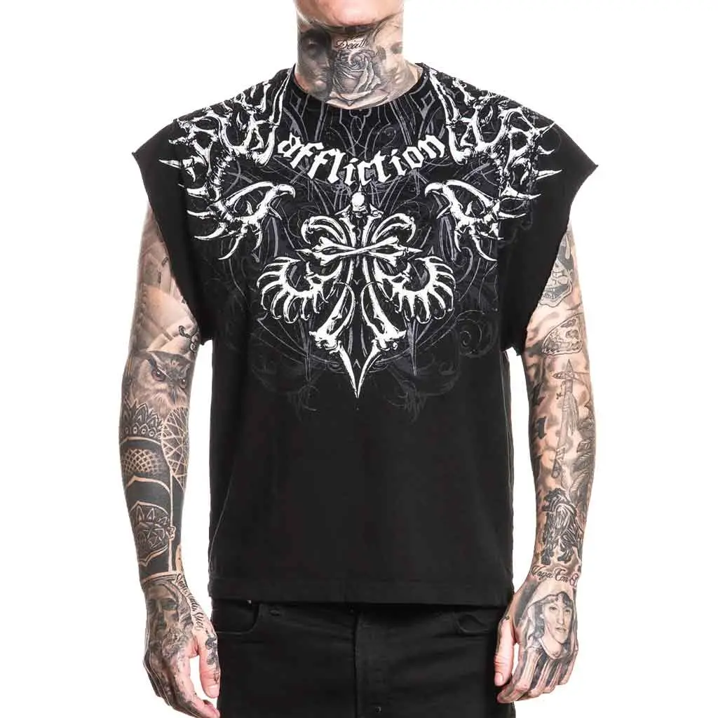 Affliction Skeleton Muscle Tee - Black 1