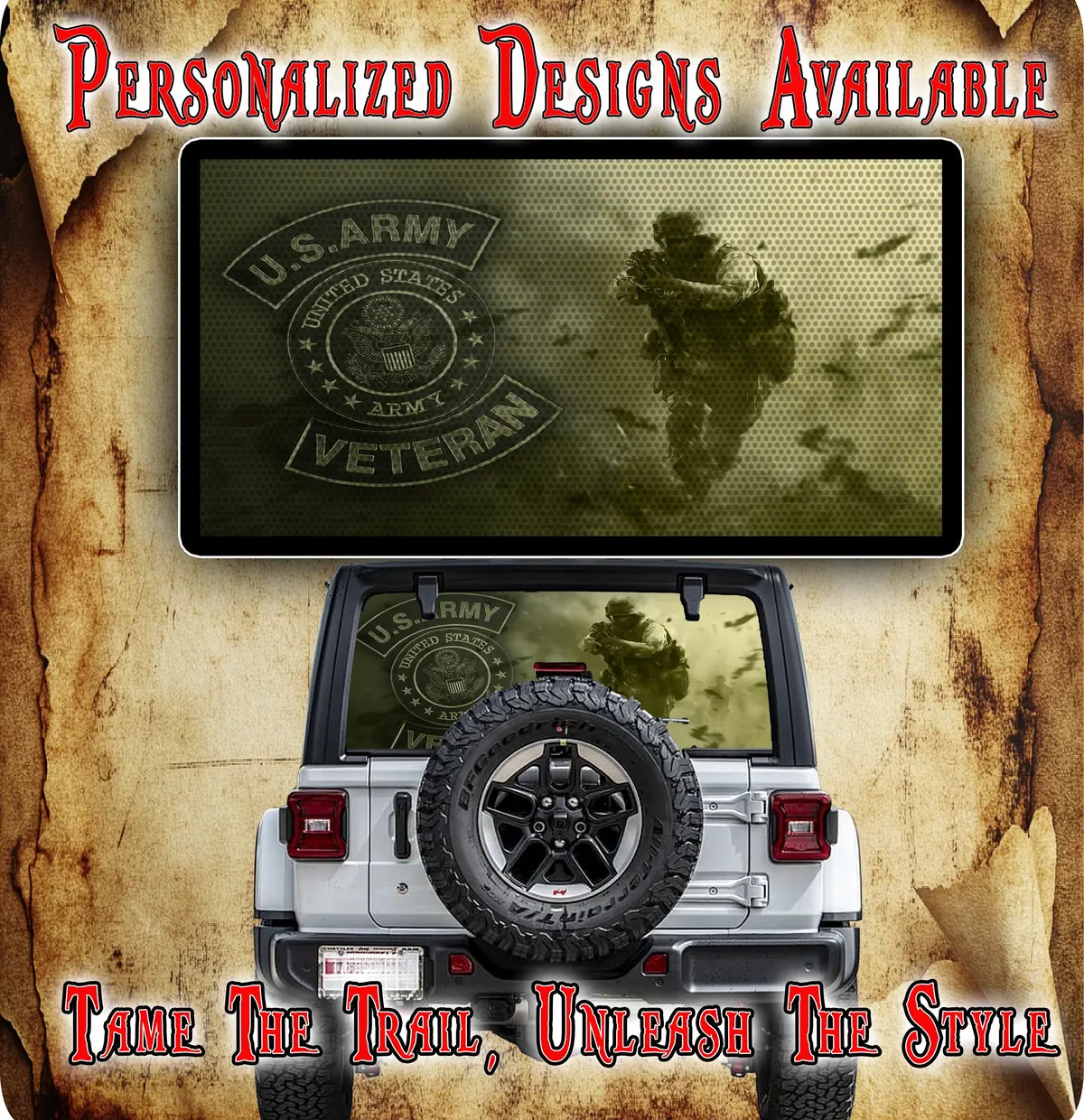 Army  Rear Window See Through Graphic. 1